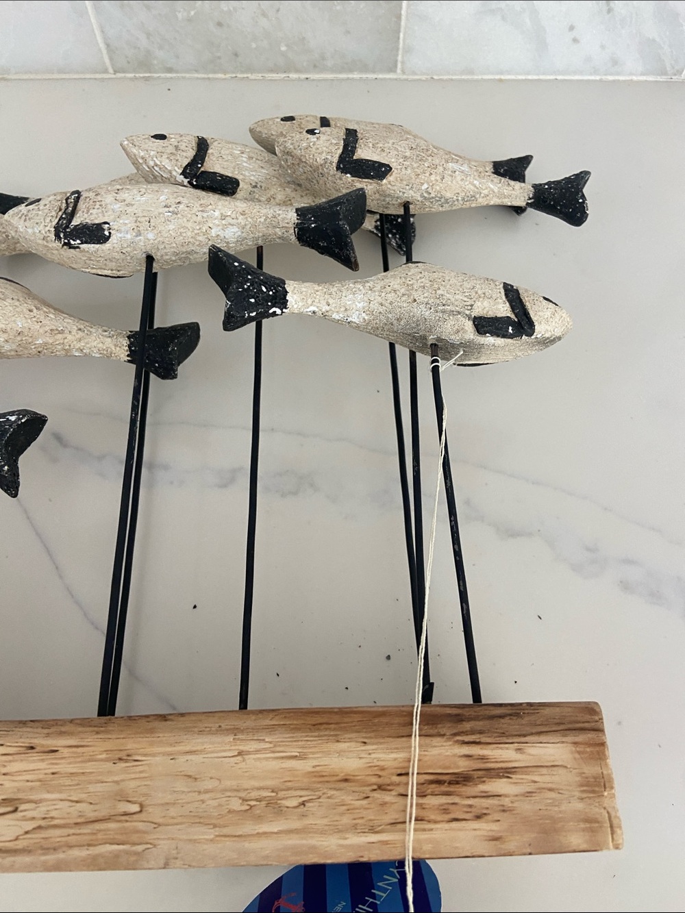 Handcrafted School of Fish Table Sculpture - Natural & Black - Picture 12 of 15